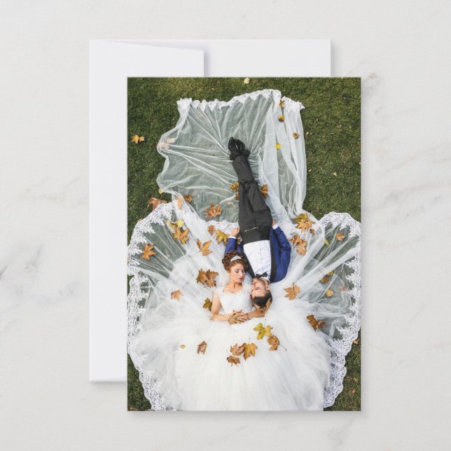 Custom Wedding Foto Dankeskarte (Vorderseite)