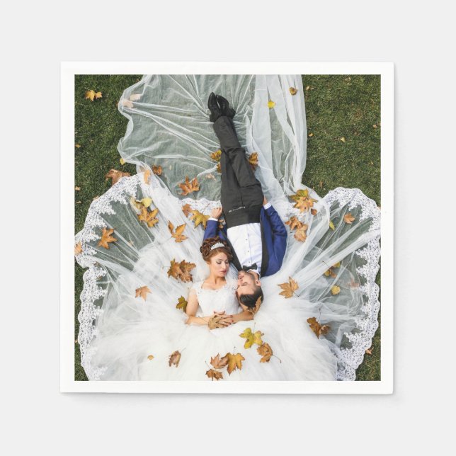 Custom Wedding Foto Serviette (Vorderseite)