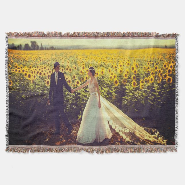 Custom Wedding Foto Throw Blanket Decke (Vorderseite)