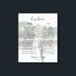 Custom Wedding Foto & Vows Canvas drucken Leinwanddruck<br><div class="desc">Custom Wedding Foto & Vows Canvas drucken</div>