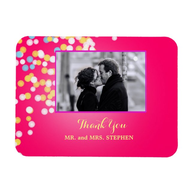 Custom Wedding Gefallen Vielen Dank Foto Magnet (Horizontal)