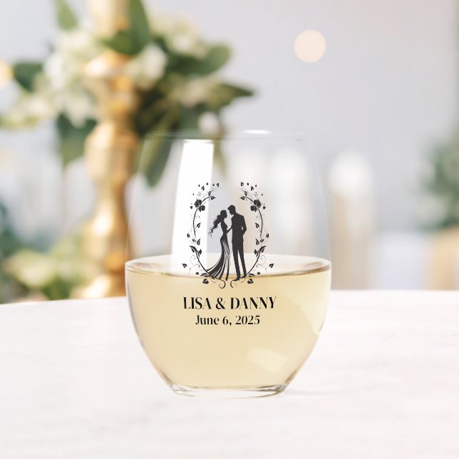 Custom Wedding Glassware Weinglas Ohne Stiel (Insitu (Hochzeit))