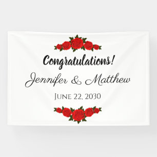 Custom Wedding Glückwunsch Banner Rote Rosen