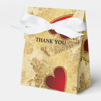 Custom Wedding Gold Red Hearts Classic Favor Box Geschenkschachtel