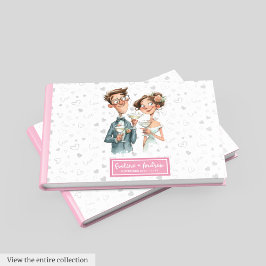 Custom Wedding Guest Book Funny Watercolor Couple Gästebuch