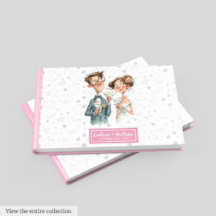 Custom Wedding Guest Book Funny Watercolor Couple Gästebuch