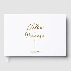 Custom Wedding Guest Book , Luxury Sand Color , Gästebuch