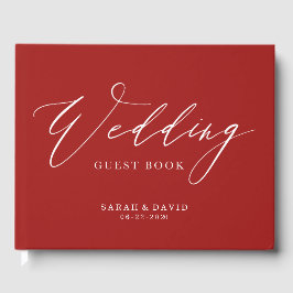 Custom Wedding Guest Book mit Extravagantem Script Gästebuch
