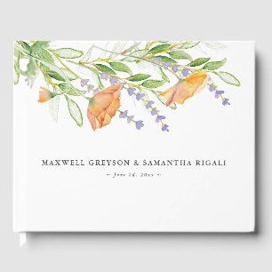 Custom Wedding Guest Book Watercolor Blume Gästebuch