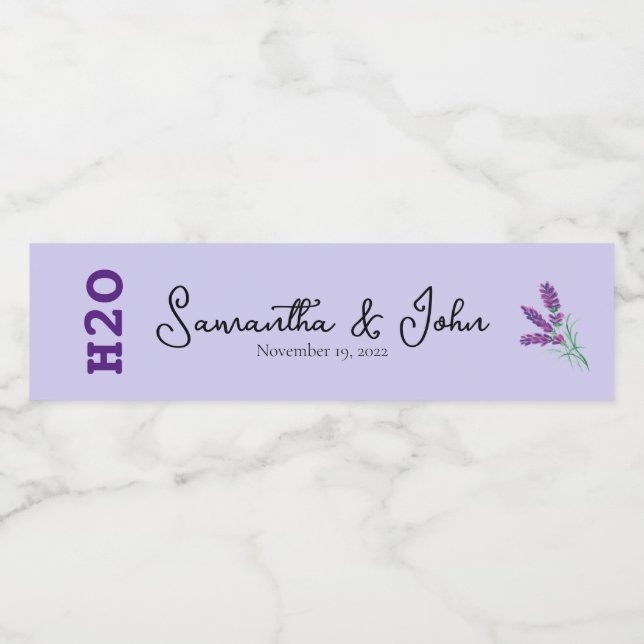 Custom Wedding Guest Personal Water Flasche Label Wasserflaschenetikett (Einzelnes Label)