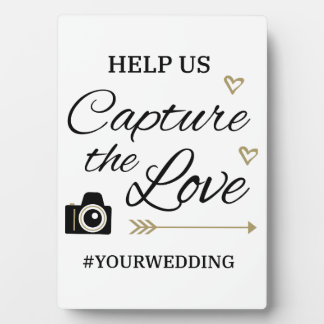 Custom Wedding Hashtag Sign with Easel – Tabletop Fotoplatte