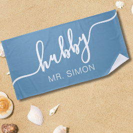 Custom Wedding Hubby Beach Handtuch