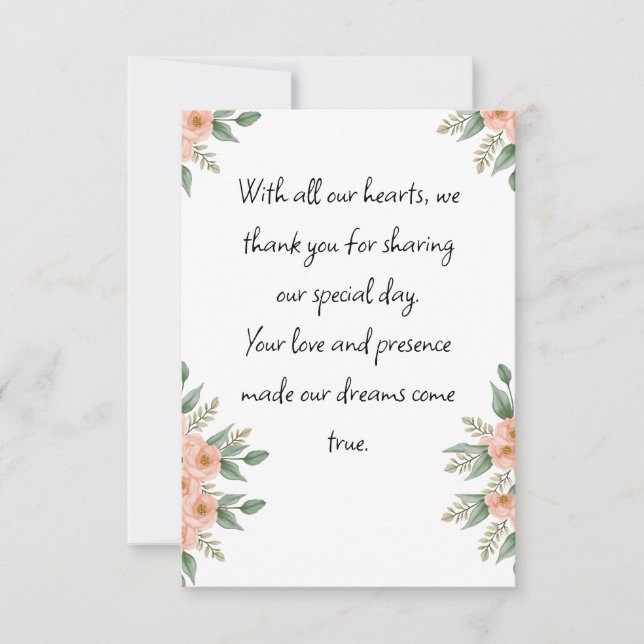 Custom Wedding Invitation Card Personalisiert Dankeskarte (Vorderseite)