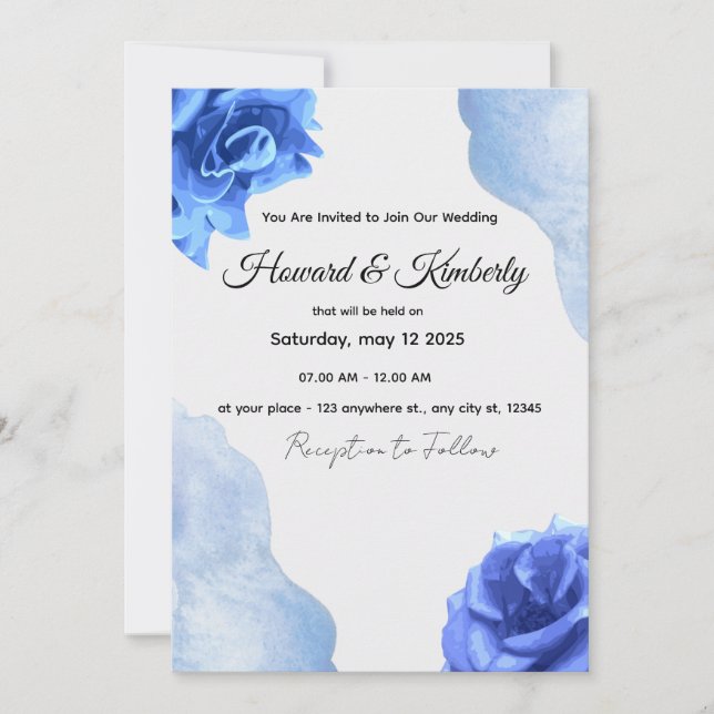 Custom Wedding Invitation"  "Elegant Wedding Invit Einladung (Vorderseite)