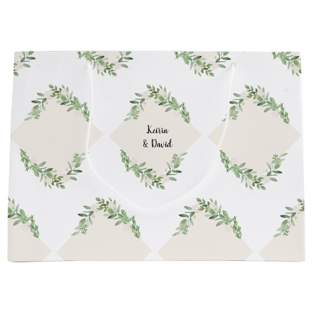 Custom Wedding Large Gift Bag Große Geschenktüte (Vorderseite)