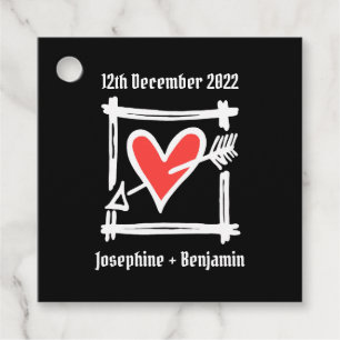 Custom Wedding Liebe Herz Schwarz & Rot Geschenkanhänger