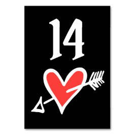 Custom Wedding Liebe Herz Schwarz & Rot Tischnumme Tischnummer