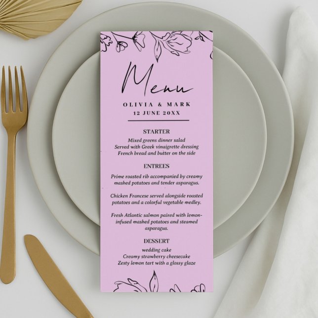 Custom Wedding Menu – Starter, Entrées & Dessert Menükarte (Von Creator hochgeladen)