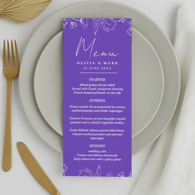 Custom Wedding Menu - Vorspeise, Entrées & Dessert Menükarte (Von Creator hochgeladen)