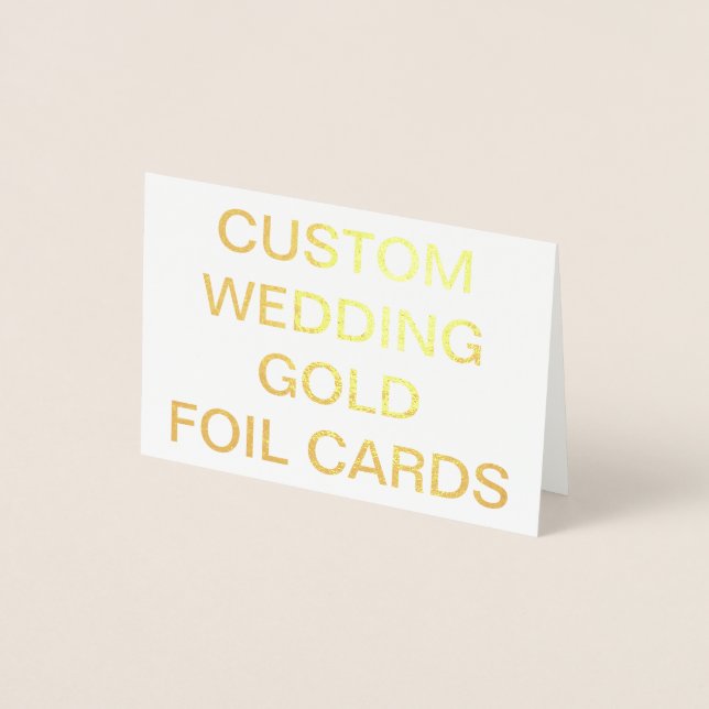 Custom Wedding Mini Personalisiert Gold Foil Card Folienkarte (Vorderseite)