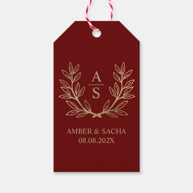 Custom Wedding Monogram Logo Geschenkanhänger (Vorderseite)