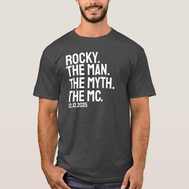 Custom Wedding Name And Date Master Of Ceremonies T-Shirt (Vorderseite)