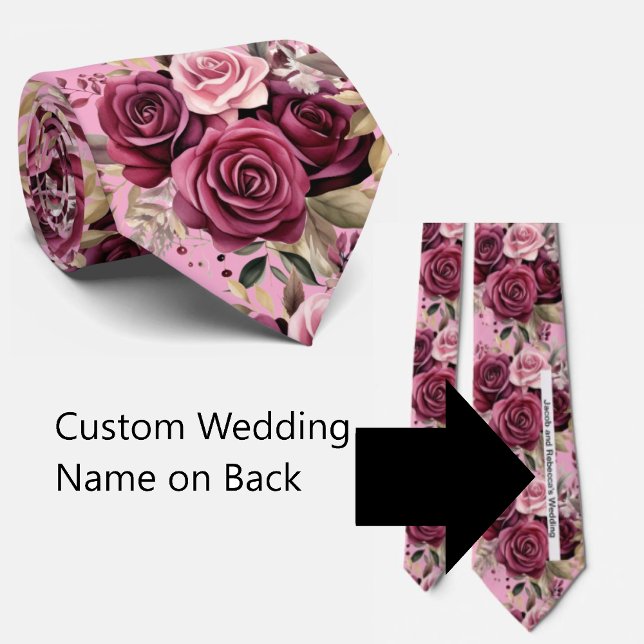 Custom Wedding Name on Back of Neck Tie Krawatte (Von Creator hochgeladen)