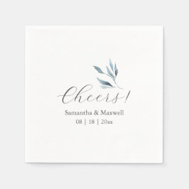Custom Wedding Napkins Dusty Blue Botanicals Serviette