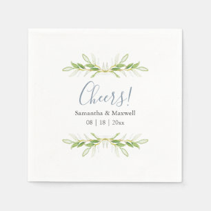 Custom Wedding Napkins einfache grüne Blätter Serviette