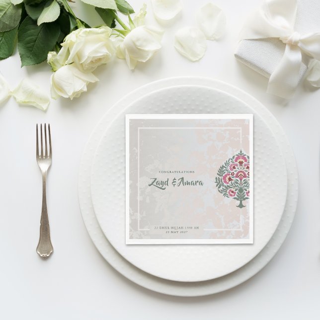 Custom Wedding Napkins - Mughal Floral Motif Serviette (Von Creator hochgeladen)