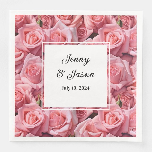 Custom Wedding Paper Napkins Serviette (Vorderseite)