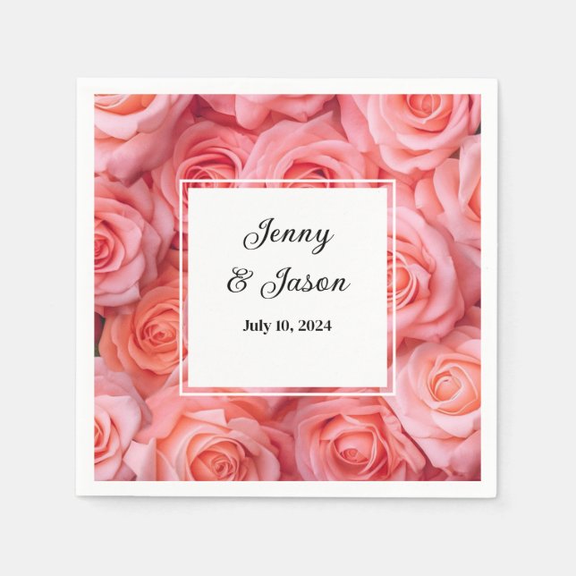 Custom Wedding Paper Napkins Serviette (Vorderseite)