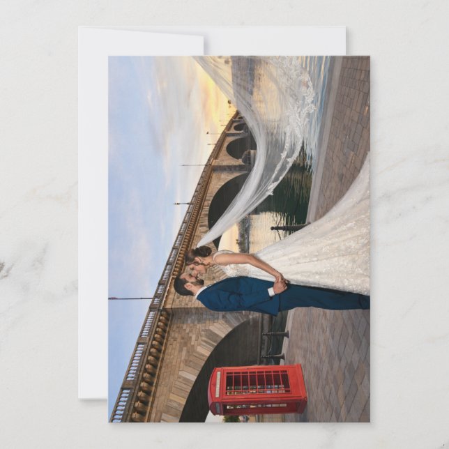 Custom Wedding Photo London Bridge Einladung (Vorderseite)