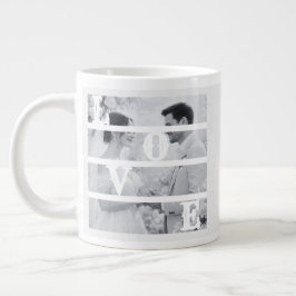 Custom Wedding Photo "LOVE" Jumbo-Tasse