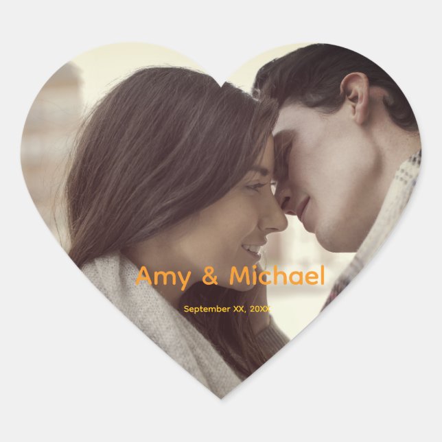 Custom Wedding Photo Sticker -Thank You Favor Gift (Vorderseite)