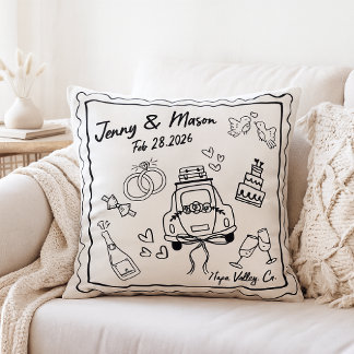 Custom Wedding Pillow Cover – Personalized Couple  Kissen