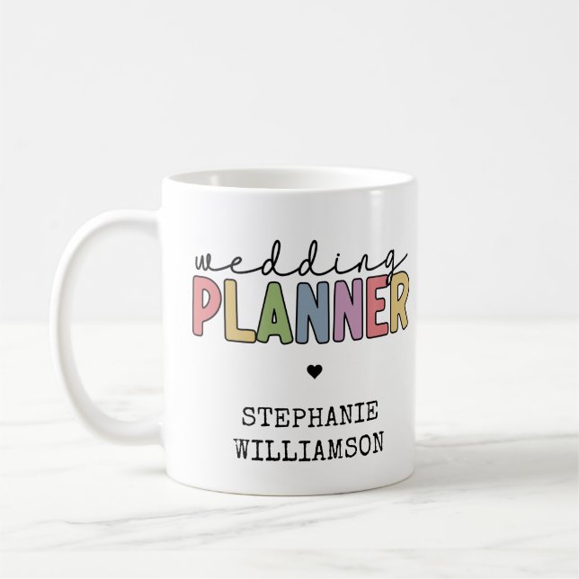 Custom Wedding Planer Event Planner Kaffeetasse (Links)