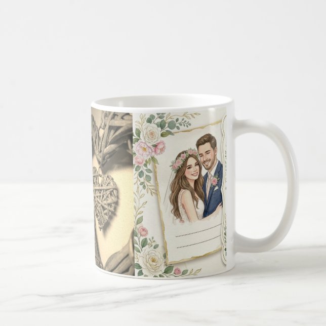 Custom Wedding Portrait Mug  Kaffeetasse (Rechts)