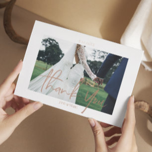 Custom Wedding Real Foil 2 Fotos Danke Karten