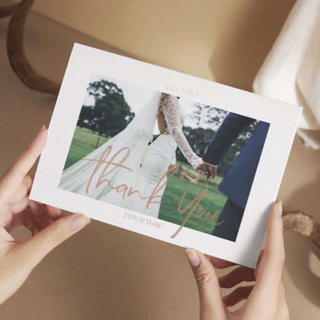 Custom Wedding Real Foil 2 Fotos Danke Karten (Von Creator hochgeladen)