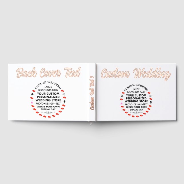 Custom Wedding Real Foil Guest Book - ROSE GOLD Gästebuch (Voll)