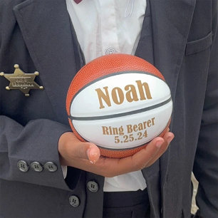 Custom Wedding Ring Bearer Keepake Basketball