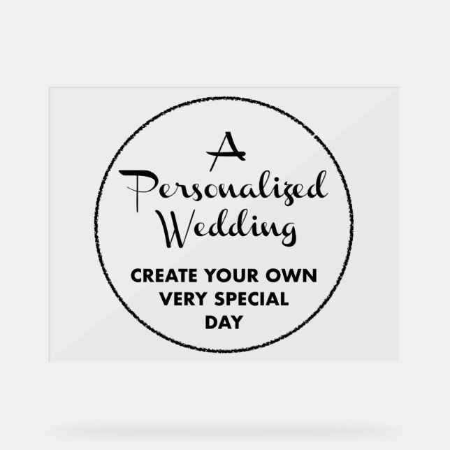 Custom Wedding Sign 11" x 14" Acryl Acrylschild (Vorderseite)