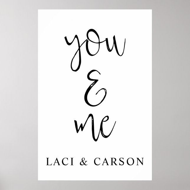 Custom Wedding Sign - Eleganter Personalisierter E Poster (Vorne)