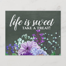 Custom Wedding Signs Chalkboard Lila Minze Floral