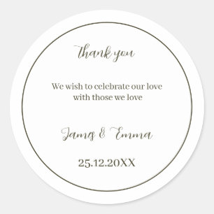 Custom Wedding Simple Green Runder Aufkleber
