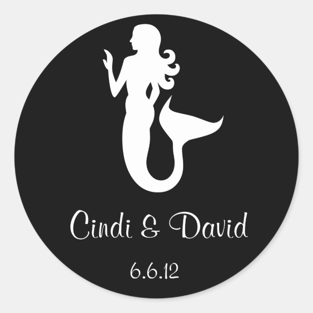 Custom Wedding Sticker Mermaid (Vorderseite)