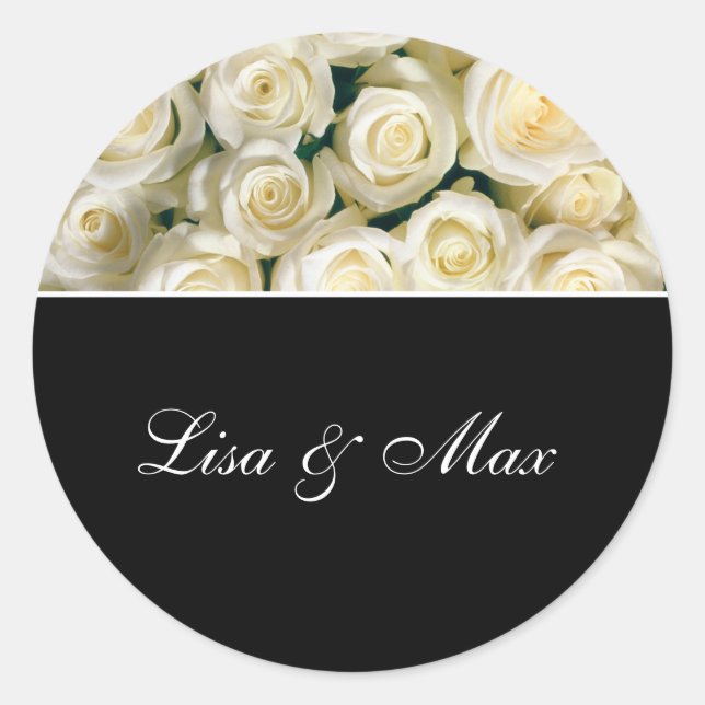 Custom Wedding Sticker Rose (Vorderseite)