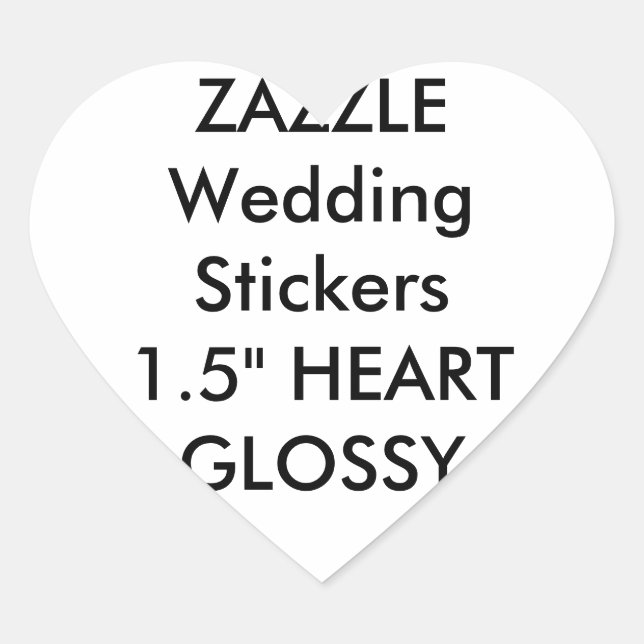 Custom Wedding Stickers HERZ GLOSSY (20 pk.) (Vorderseite)