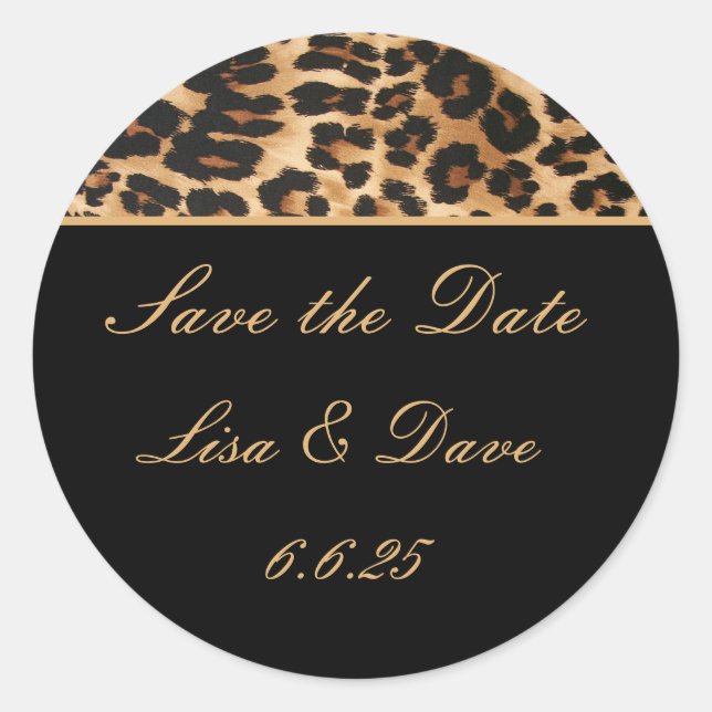 Custom Wedding Stickers Save the Date Safari (Vorderseite)